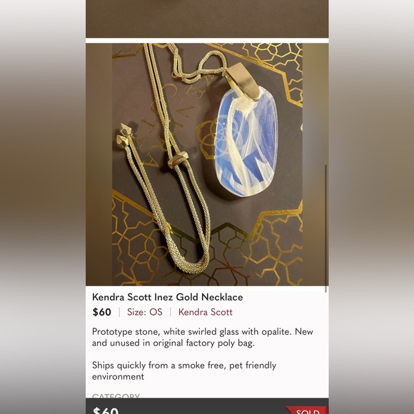 Kendra Scott Prototype Inez Gold Necklace - Picture 5 of 5